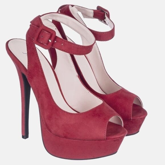 DELICIOUS PEEP TOE ANKLE STRAP HIGH HEEL STILETTOS PUMP G1 - Picture 12 of 12